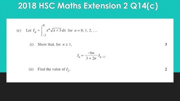 Reduction integral from the 2018 HSC Maths Extension 2 Exam