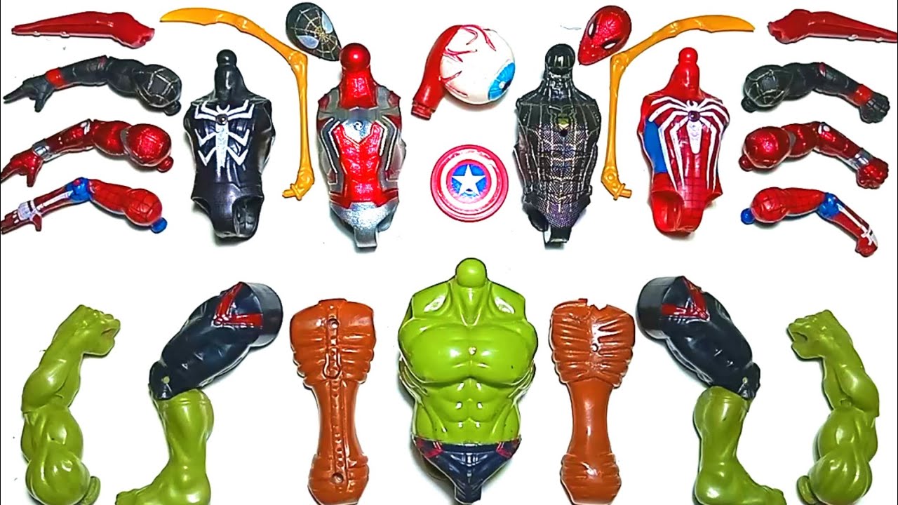 AVENGERS TOYS ACTIONFIGURE SUPERHERO SPIDER-MAN VENOM SIRENHEAD HULK MARVEL'S UNBOXING VIDEO TOYS 