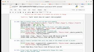 Lists, Tuples and for Loops