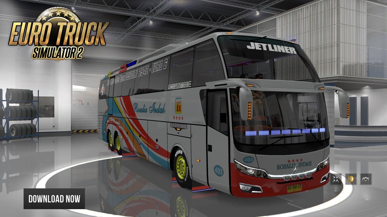 ETS2 1 30 X MOD BUS JETLINER LIVERY FREE REVIEW 