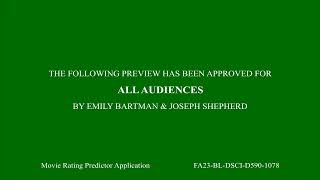 Movie Rating Predictor Application [DEMO]