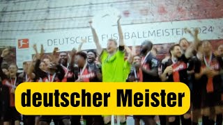 deutscher Meister Bundesliga Leverkusen 2024 die übergabe der meisterschale #leverkusen #fussball