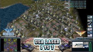 Command & Conquer: Generals  Zero Hour  Usa Laser 1 vs 7 Hard Generals Gameplay