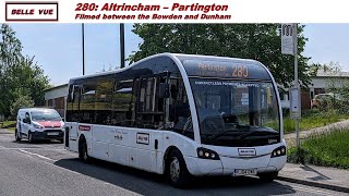 Sunny country roads ☀️🤩 Belle Vue Coaches 280 service between Bowden and Dunham