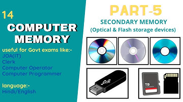 Secondary memory | Optical & Flash storage devices | JOA (IT) | Computer operator | Govt exams