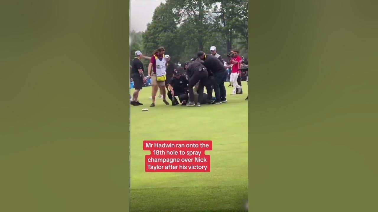 Golfer is sent flying through clubhouse window after player he accused of  cheating HEADBUTTS him