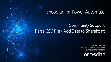 Community Support - Parse CSV File and add data to SharePoint