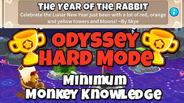 BTD6 Odyssey || Hard Mode Guide || Minimum Monkey Knowledge  (The Year of the Rabbit)