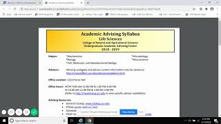 CNAS Life Sciences Advising Syllabus