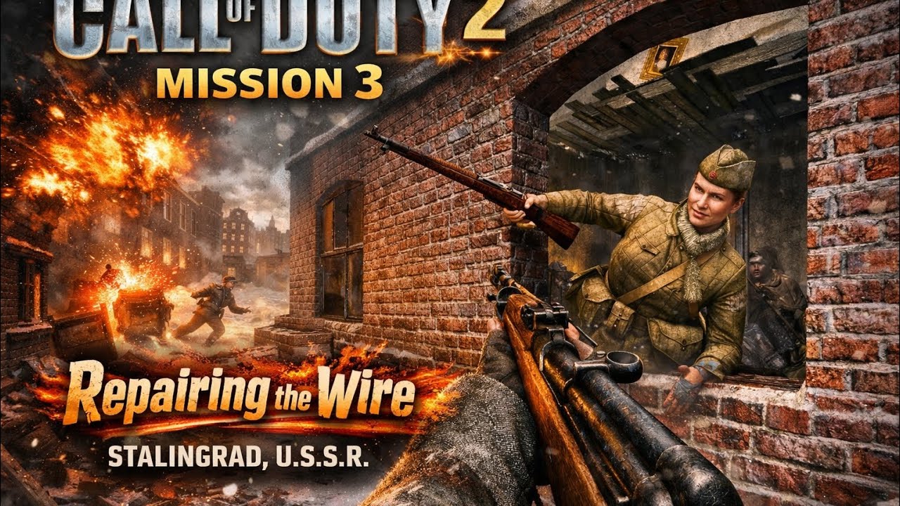 Call of Duty 2 Mission 3 – Repairing the Wire | Stalingrad Battle Gameplay (4K Ultra HD)