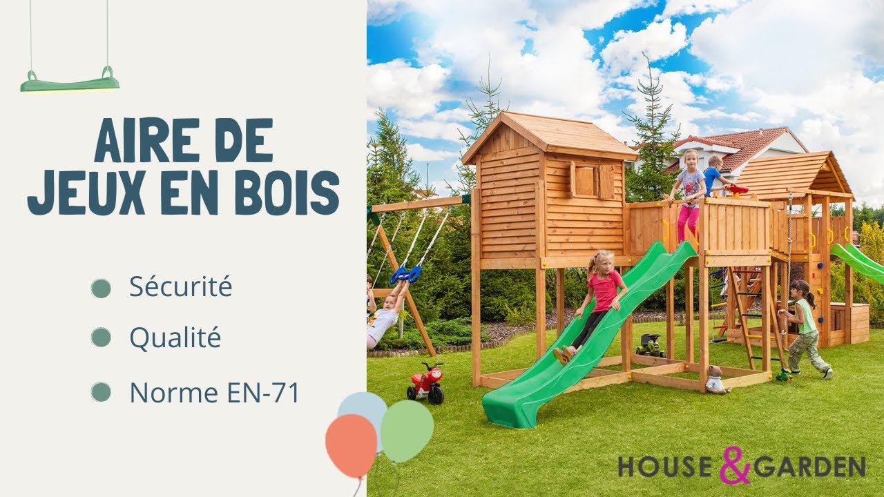 Aire de Jeux CAROL2 - 7 enfants - JEUX PLEIN AIR -Cour et jardin