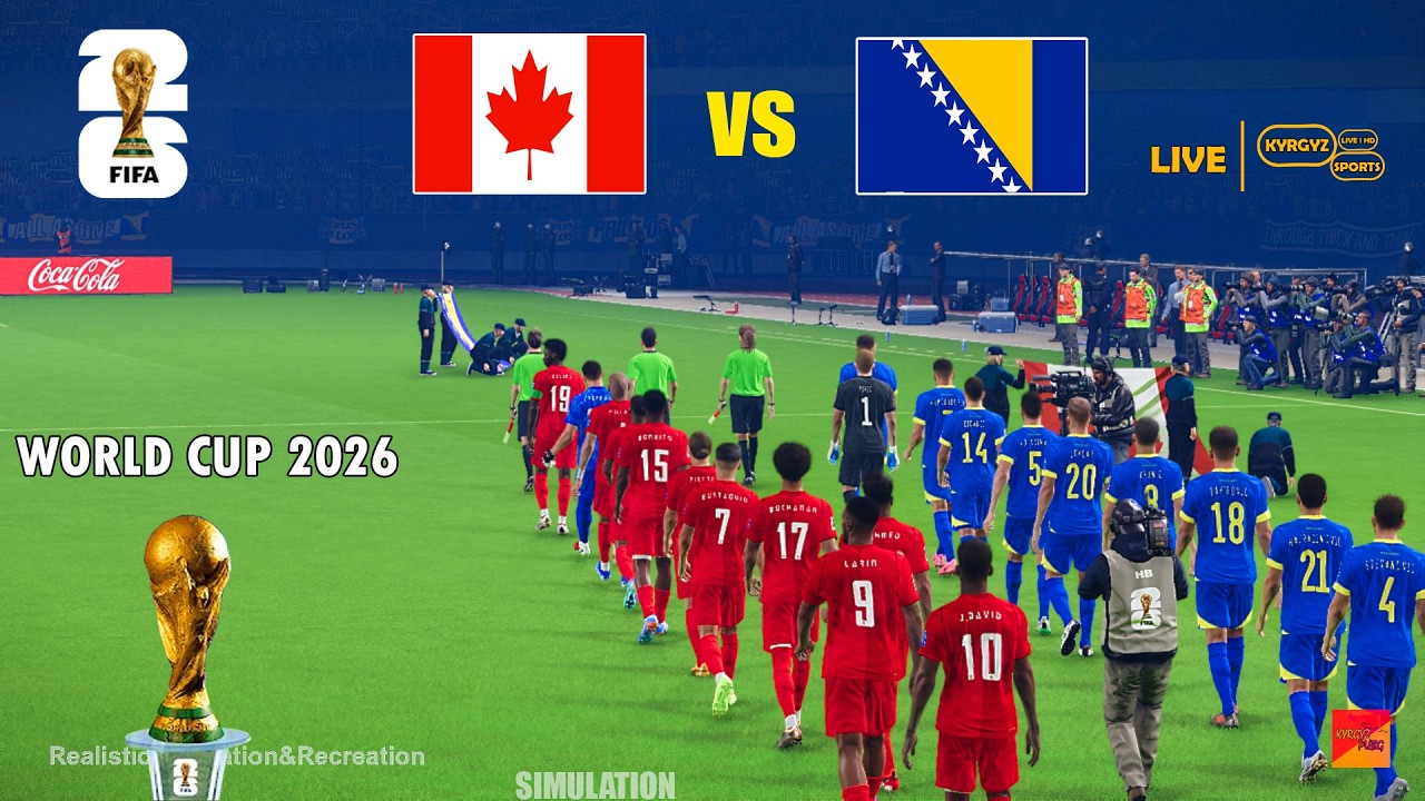 CANADA vs BOSNIA HERZEGOVINA | FIFA World Cup 2026 Group B | Full Match Simulation & Prediction PES