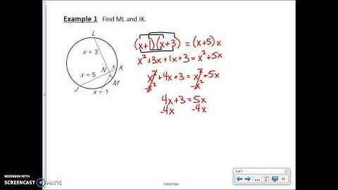 10.6 Find Segment Lengths in Circles