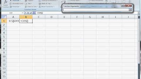 Calculating Cosine in Excel 2007