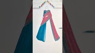 Fashion illustration😍How I color the base : tutorial #shorts