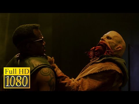 The final battle: Wesley Snipes vs the werewolf Novak in the movie Blade 2 (2002)