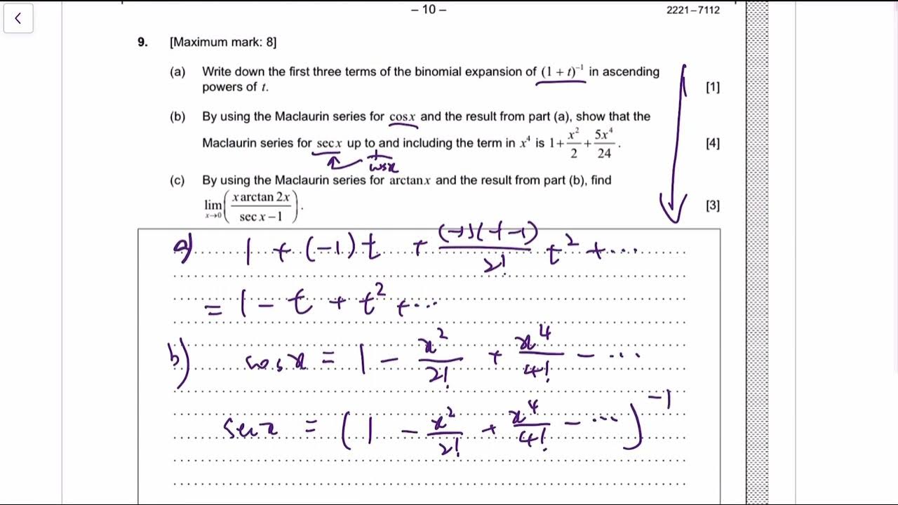 IB Math AA 2021 May TZ2 Paper 2 HL Q9 Macluarin Series YouTube ib-math-aa-2021-may-tz2-paper-2-hl-q9-macluarin-series-youtube