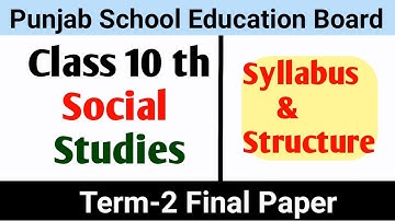 Pseb 10th Social studies Term 2 Paper  important question Pseb  Syllabus Sst l Social Science
