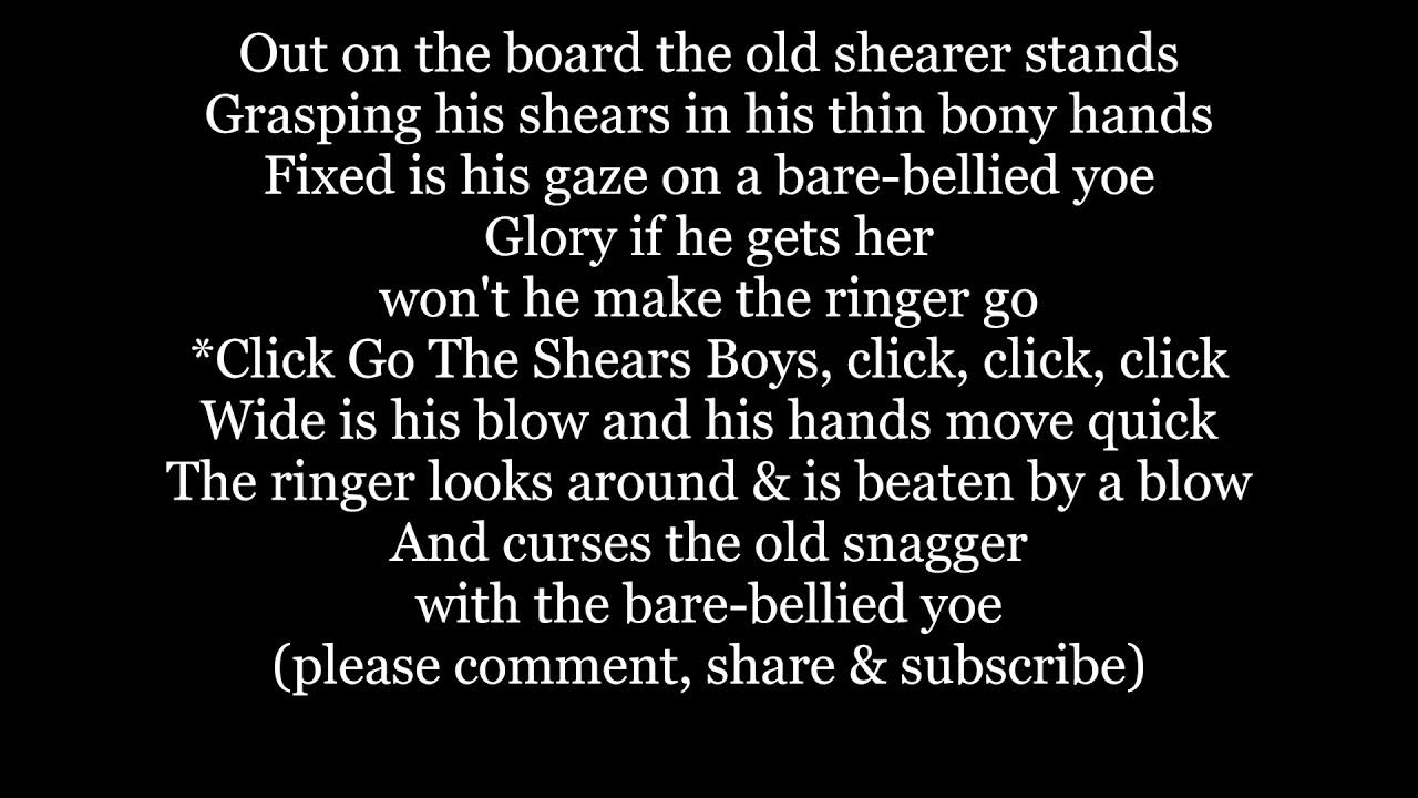 CLICK GO THE SHEARS BOYS Click click Lyrics Words text trending Australian sing along song music CLICK GO THE SHEARS BOYS Click click Lyrics Words text trending Australian sing along song music