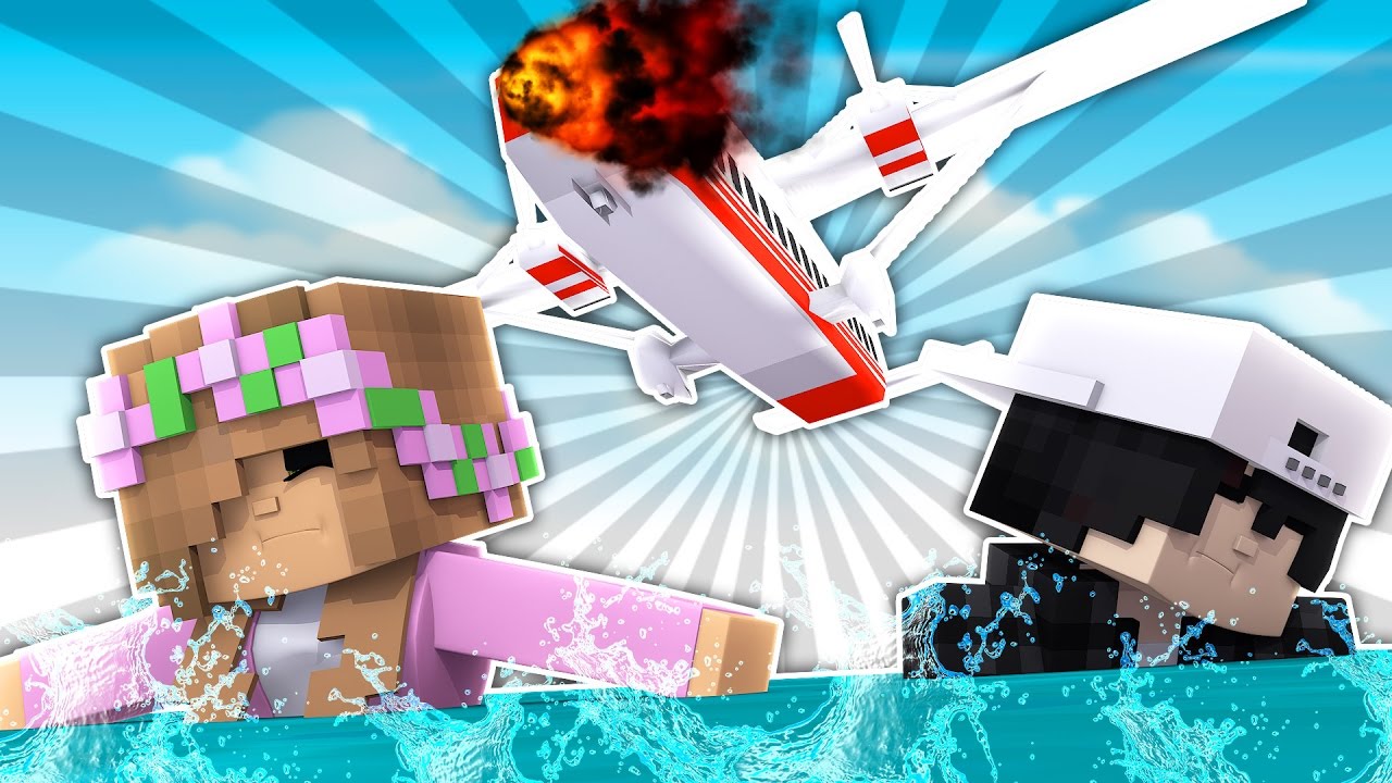 LITTLE KELLY & RAVEN ARE IN A PLANE CRASH! Minecraft CastAway #2 w/ScubaSteve (Custom Roleplay)