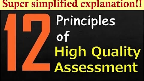 Twelve Principles of High Quality Assessment