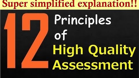 Twelve Principles of High Quality Assessment