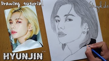 Drawing- Hyunjin From Straykids |How to draw Hyunjin Straykids |Hyunjin drawing step by step |현진