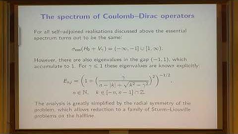 Sergey Morozov | On the minimax principle for eigenvalues of Dirac operator with Coulombic singula..