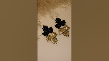 Gold leaf on polymer clay earrings