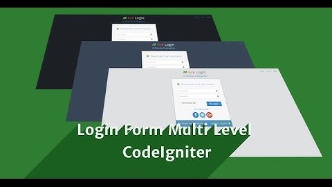 Tutorial CodeIgniter Membuat Halaman Login Dashboard Multi Level