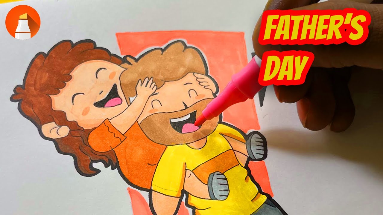 Father's day drawing easy for pre-schoolers | drawing for kids - Andy ...