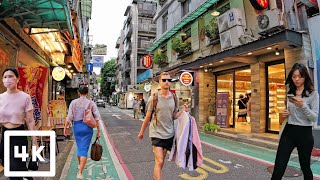 Taipei Dongmen Back Streets from Daan Park  Summer 2023 | Taiwan Walk 4K (Unedited Gimbal Test)