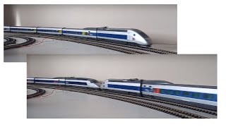 Experiment testing 2x full Lima / Jouef TGV rakes at speed