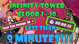 FASTEST INFINITY TOWER CLEAR?? ALL 10 FLOORS IN LESS THAN 9 MINUTES! ⚡⚡| IT 1-10 | DISLYTE