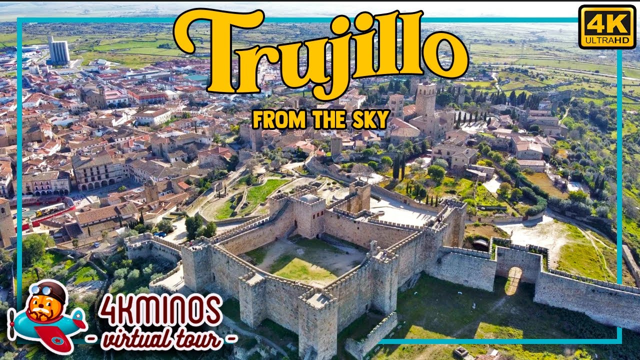 Trujillo from the Sky - 4K (Drone 2022) - Flying Virtual Tour Spain