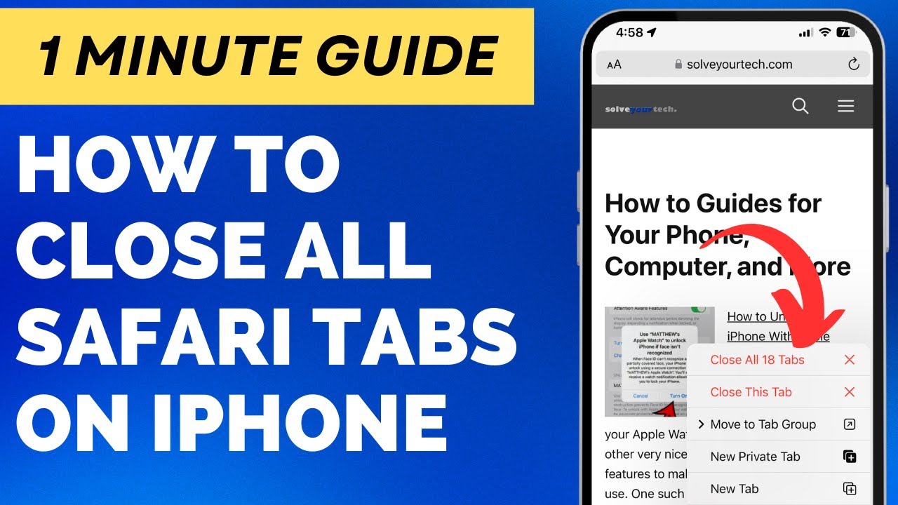 close all safari tabs at once iphone