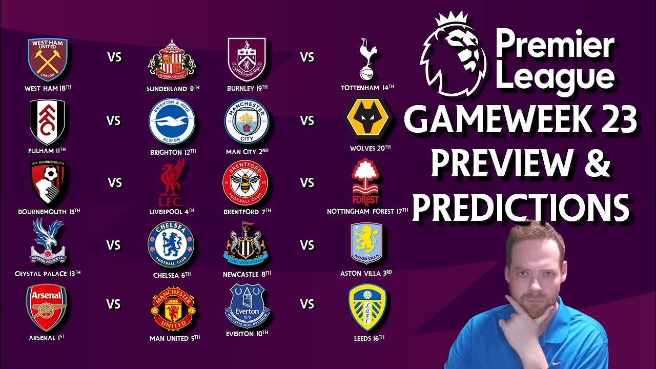My Premier League Gameweek 23 Preview and Predictions!