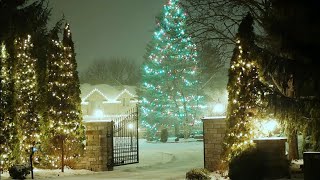 Night Before Christmas Snowfall Christmas Lights and Cozy Homes on Christmas Eve  Happy Holidays