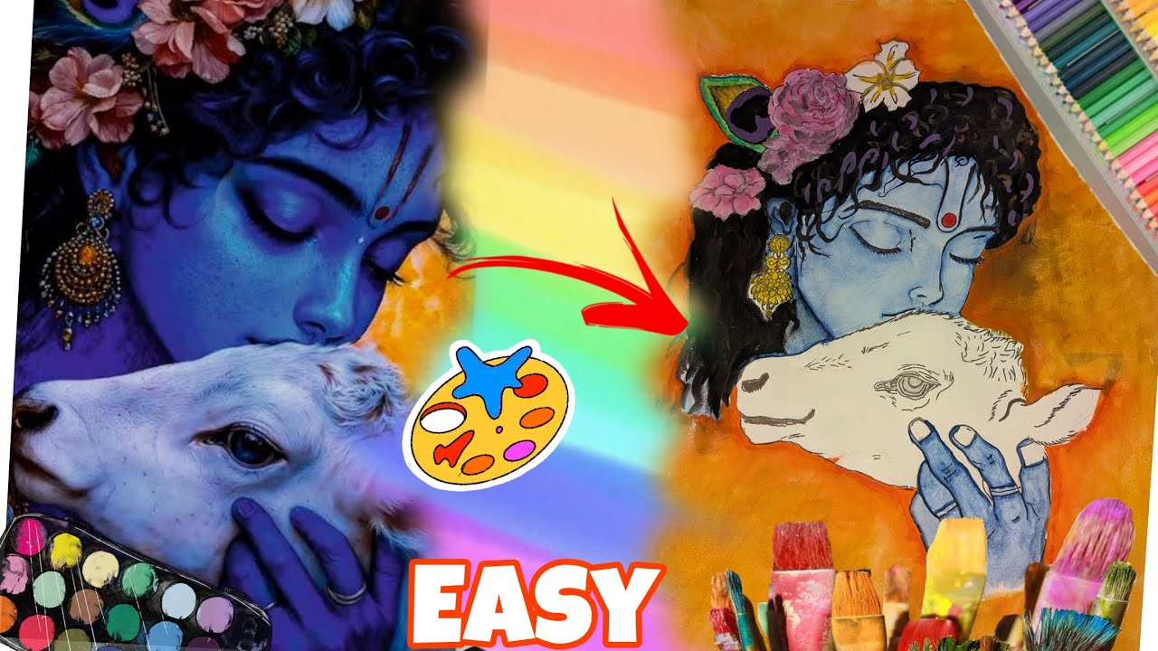 How to mix watercolours || lord krishna painting 🎨 || give your review in coments Radhe Radhe 🙏 