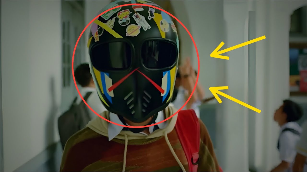 To Keep The Girls From Getting Shocked By His Beauty, He Wears A Helmet To School