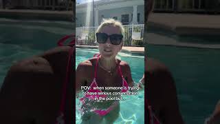 Serious conversation in the pool!  #relatable #pool #serious #funny #couple