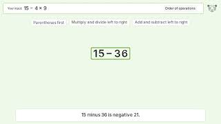 Master Order of Operations: Solve 15-4*9 Step by Step!