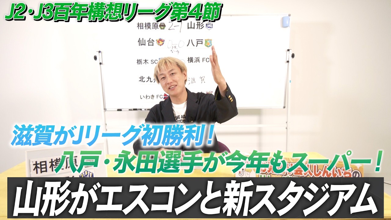 【J2・J3百年構想リーグ第4節】祝・滋賀が歴史的Jリーグ初勝利！山形が新スタジアム！？