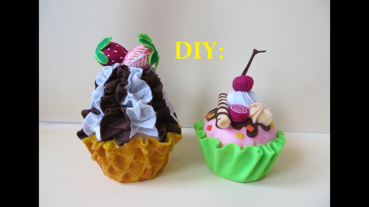 DIY:Делаем Мороженное и Кексы из фетра своими руками.