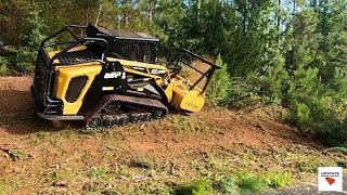 Cleaning Edge of Parking Lot from Overgrown Trees and Underbrush