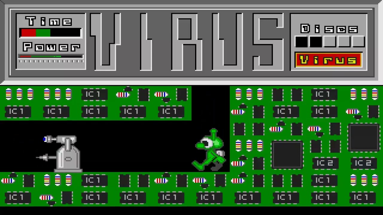 ATARI ST GAME WITH INTRO Virus v0 85 STOS Basic By Lofgren Tommy 1989