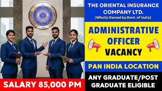 Administrative Officer Fresher Job Opportunity| Salary- Rs. 85,000 PM| Govt Job for Fresher #fresher