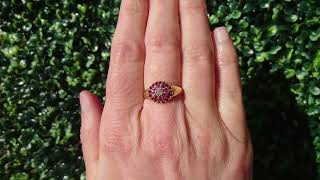 A vintage ruby and diamond cluster ring
