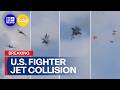 BREAKING: Two fighter jets collide mid-air in front of stunned crowds | 9 News Australia