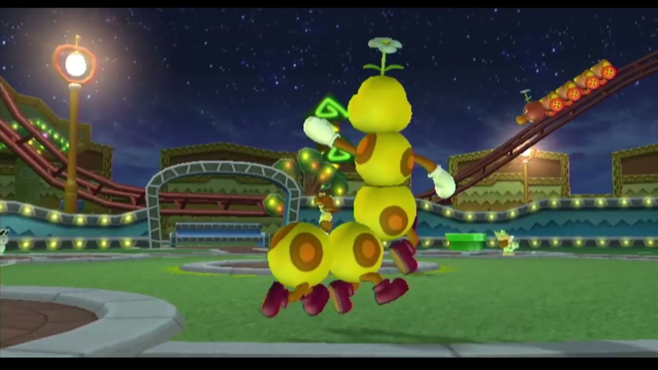 Mario Super Sluggers - Yoshi Eggs vs Birdo Bows at Yoshi Park (Night Game)